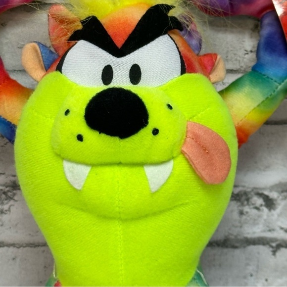 WB Looney Tunes TAZ Plush Rainbow Tie Die Tasmanian Devil Stuffed Animal *RARE* - Picture 2 of 16